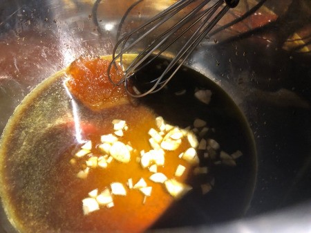 adding orange juice, soy sauce & garlic to instant pot