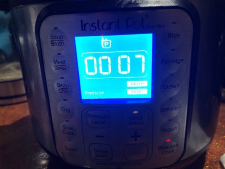time on 7 minutes on instant pot