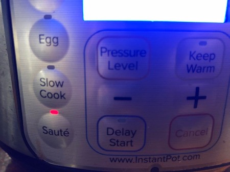 Instant Pot set to saute'