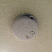 Changing the Battery in a Smoke Alarm - smoke detector on ceiling