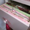 Getting You Fabric Organized - tagged fabric pieces in a drawer