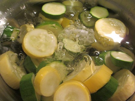Blanching Veggies - ice water bath