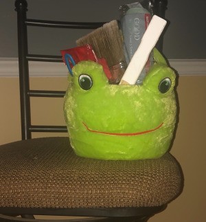 The Chem Caddy - Cleaning Supply Kit - plush frog Easter basket with painting supplies