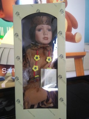 Value of a Kinnex Porcelain Doll - Native American doll in its box