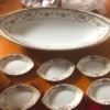Value of Noritake Celery and Salt China - oval larger platter and 6 smaller similarly shaped dishes