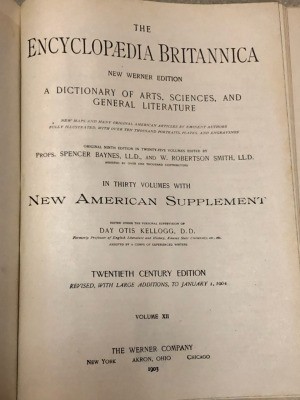 Value of a 1903 Set of Britannica - cover page