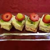 cut Japanese Fruit Sandwich on plate