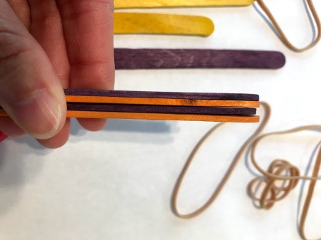 Making a Craft Stick Catapult for Kids - stack of 4 craft sticks