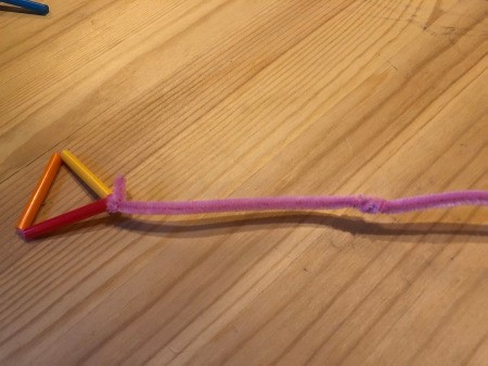 Making Geometric Bubble Wands - twist a second pipe cleaner onto the first one to make it longer