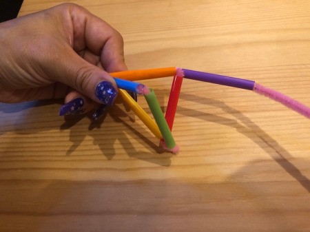 Making Geometric Bubble Wands - fold the second triangle up towards the first one