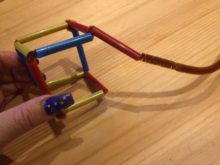 Making Geometric Bubble Wands - add another pipe cleaner if you need more length and add another straw
