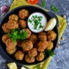 A plate of homemade falafel.