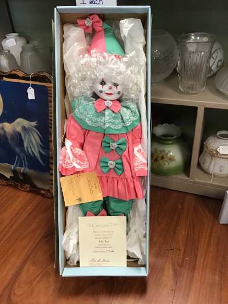 Value of a Betty Jane Carter -Porcelain Doll - clown doll