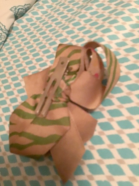 Cleaning Clip On Hair Bows - striped bow with metal clip