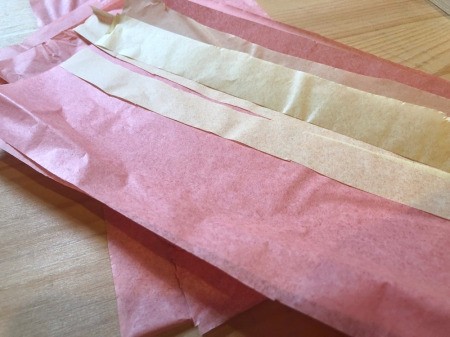 Making Tissue Paper Puffy Flowers - cut paper for petals and pistils