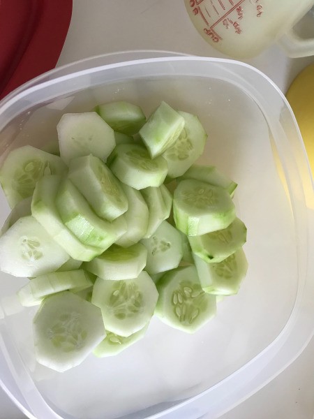 peeled & cut Cucumber