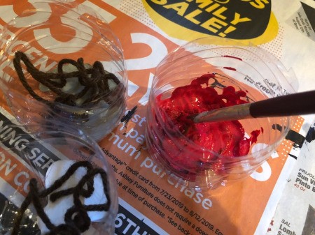 String Pull Abstract Painting - submerge a piece of string in the different colors