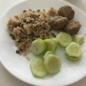 Cucumber Salad on dinner plate