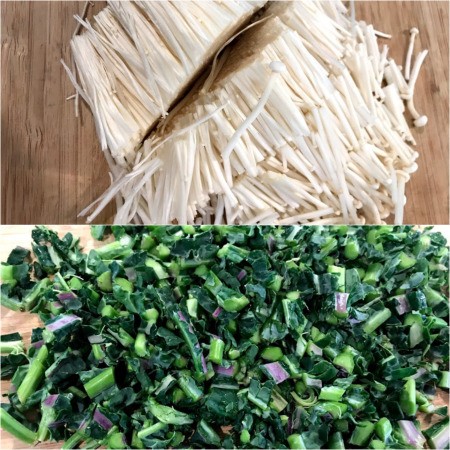 chopped kale & fresh noodles