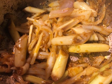 cooked onions & spices