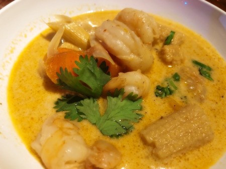 Thai Coconut Shrimp Soup in bowl