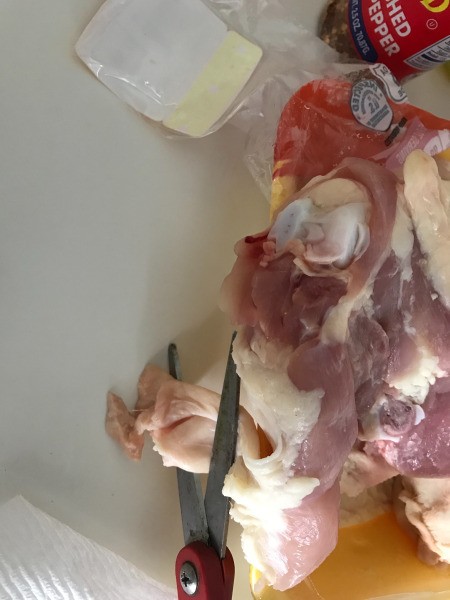 trimming fat off chicken Thighs