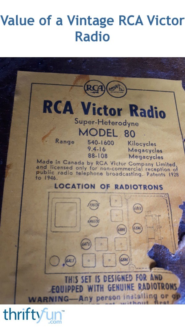 Value of a Vintage RCA Victor Radio? ThriftyFun