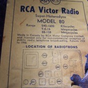 Manufacture's information on RCA Victor Radio.