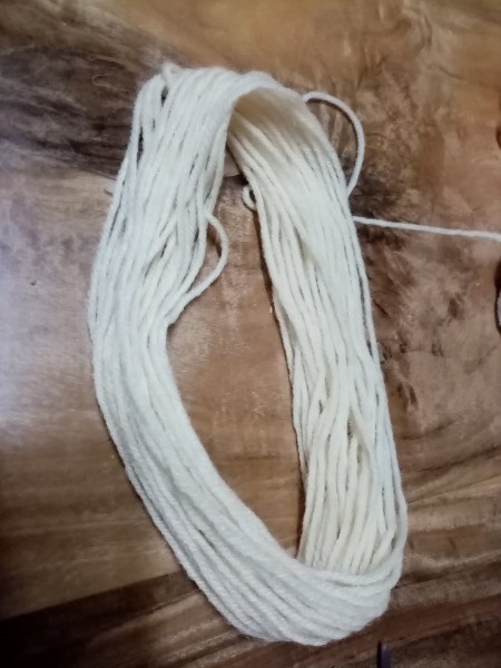 Yarn Bird - remove from the cardboard, cut through the loops  and set aside