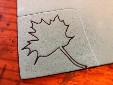 Making Your Own Stamp - draw your design on the foam sheet inside the traced area