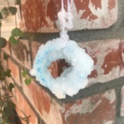 Growing Borax Crystals - hanging crystalline circular shape