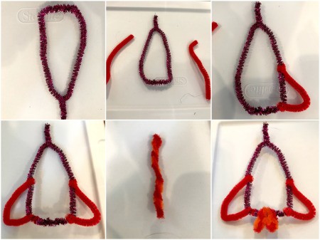 Growing Borax Crystals - pipe cleaner rocket ship