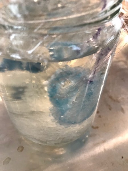 Growing Borax Crystals - another shape in jar