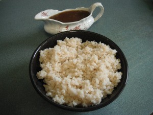bowl of Brown Rice & gravy