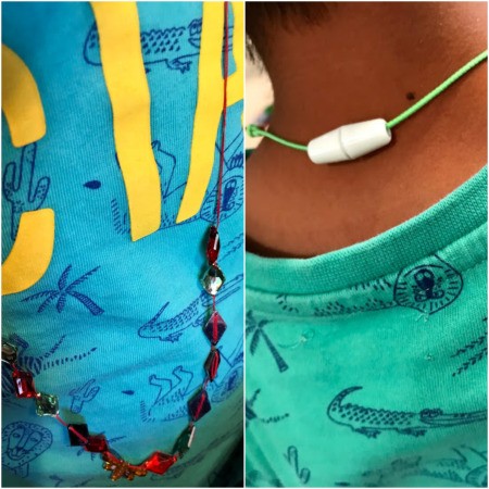 Kid Safe Acrylic Gem Necklace - necklace from front and view of clasp