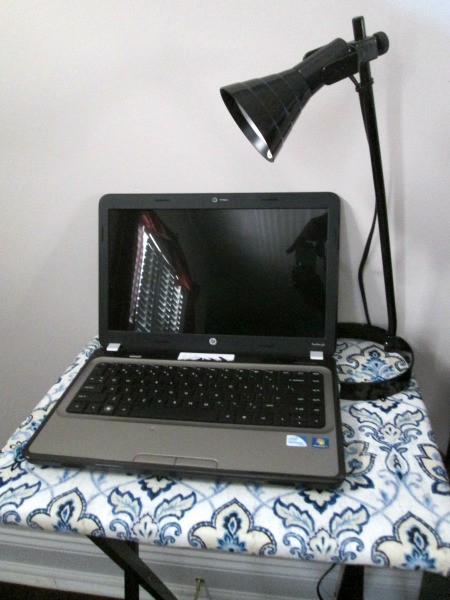 Folding TV Table as a Back To School/Small Space Saver - laptop on table