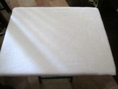 Folding TV Table as a Back To School/Small Space Saver - batting attached to table