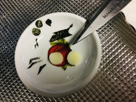 Totoro Inari Sushi Edible Craft - cut cheese for eyes, and seaweed for pupils, mouths, and tummy lines