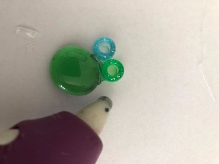 Bead Flower Decor for Garden - begin gluing the surrounding beads in place