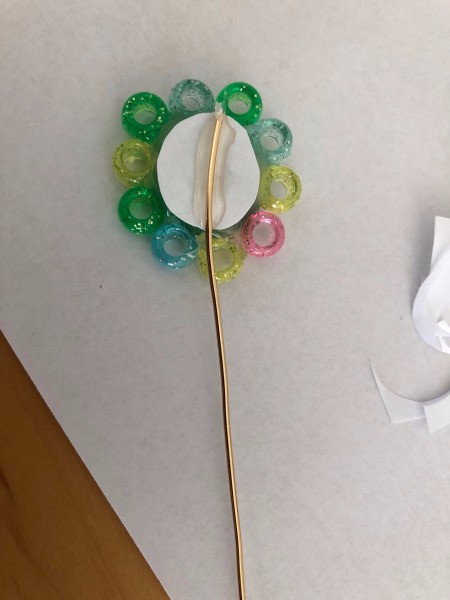Bead Flower Decor for Garden - glue to paper on the back of the dome bead