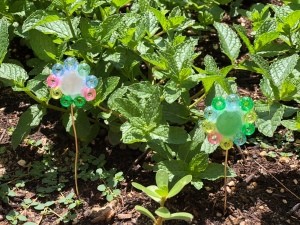 Bead Flower Decor for Garden - two flowers in the garden