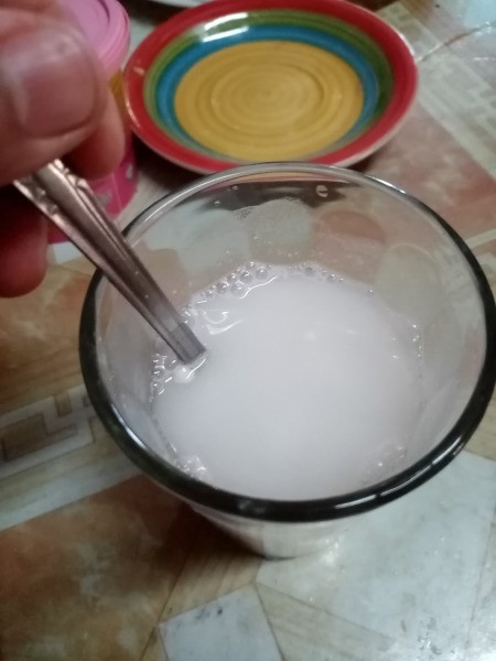 mixing thickener in pan