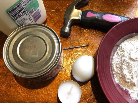Making Pancakes On a Tin Can - supplies