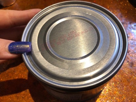 Making Pancakes On a Tin Can - decide which end of your can you will cook on