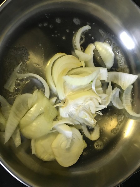 sautéing onions in butter