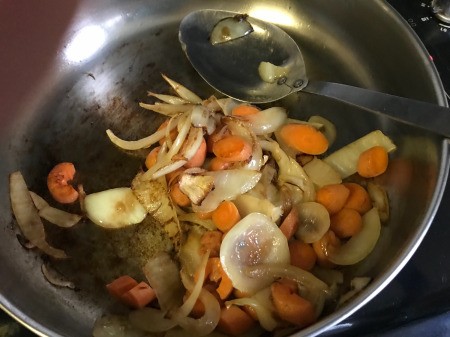 cooked carrots & onions