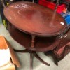 Identifying a Two Tier Vintage Oval Side Table - mahogany two tier table