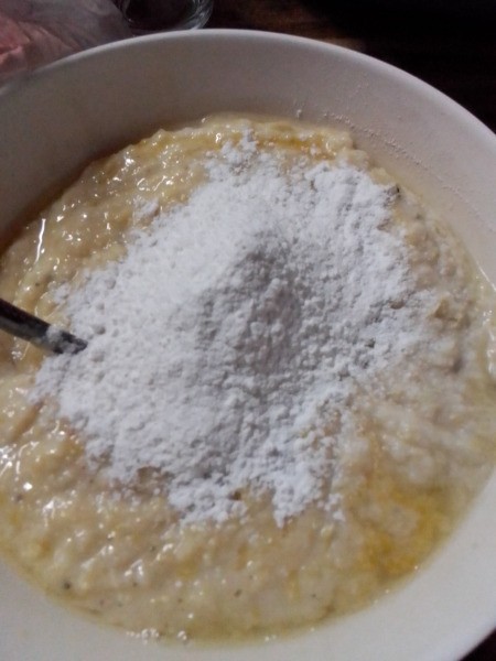 flour added to blended corn