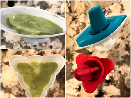 Avocado Popsicles in molds