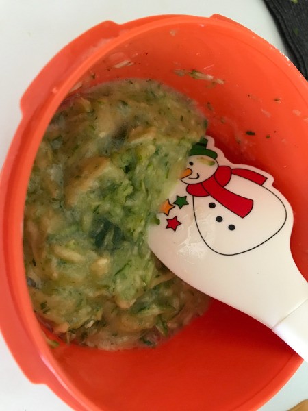 Zucchini & wet ingredients